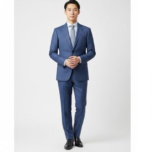English Laundry Blue Windowpane Suit 42L / 35W - 2 Piece